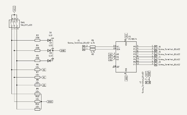 Esquema del módulo PCF8574