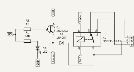Esquema del proyecto Módulo relé 5v