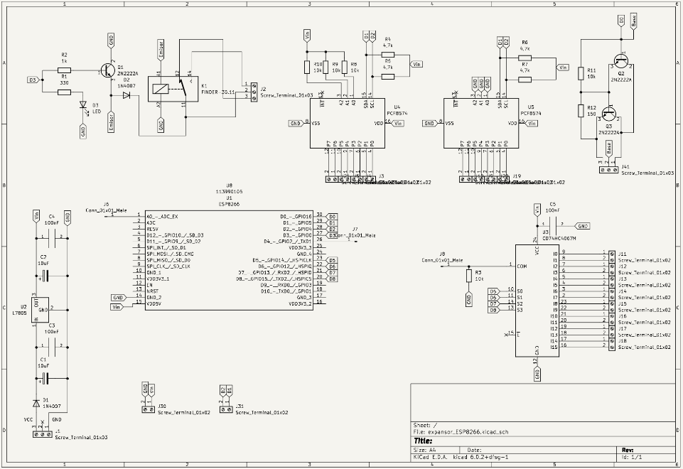 Esquema completo del Expansor I/O ESP8266