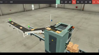 Paletizador de cajas con Factory.io